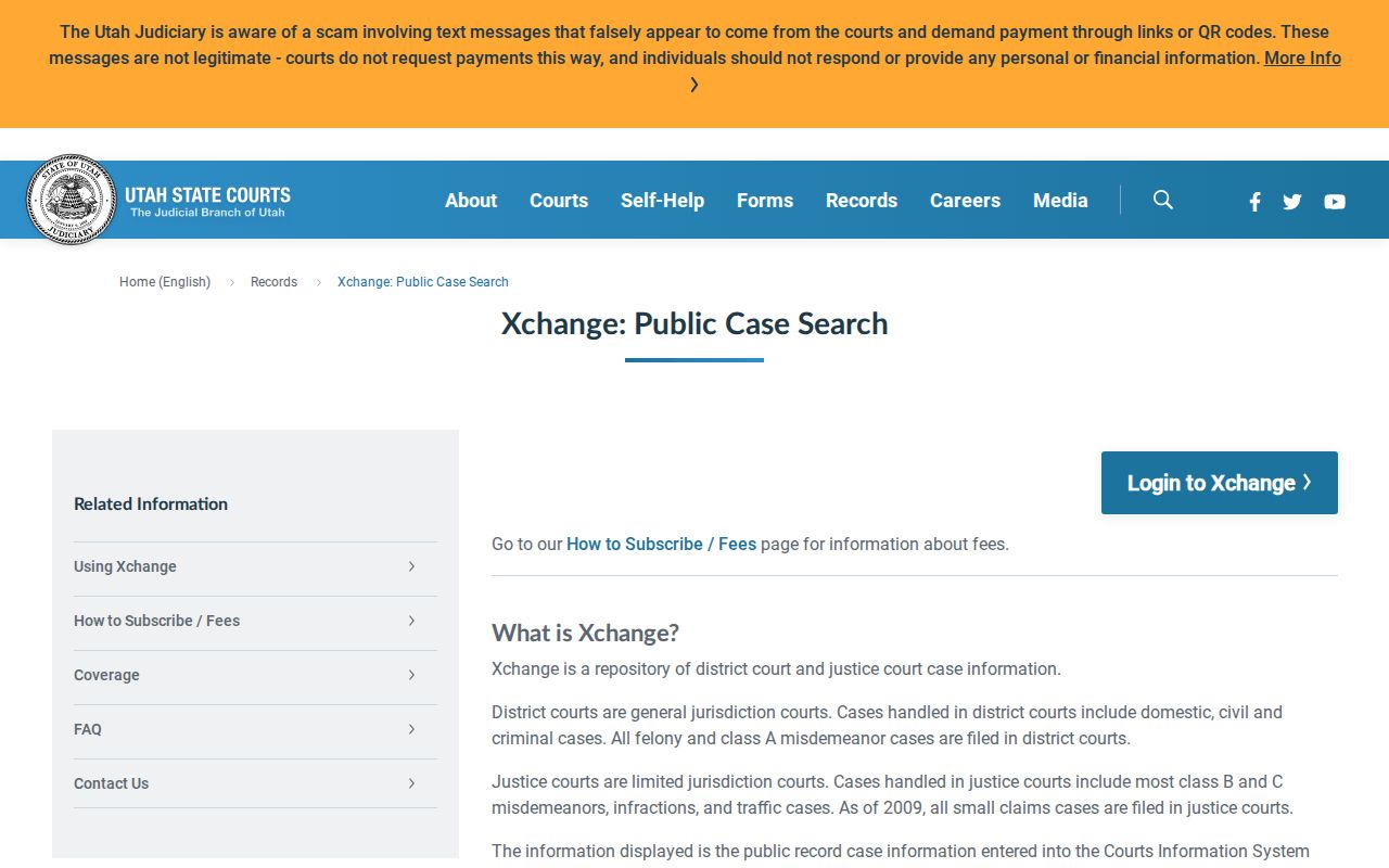 Salt Lake City residents directory Utah Courts XChange
