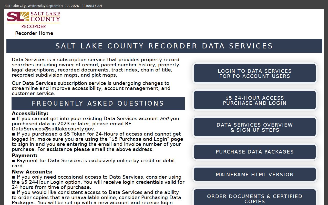 Salt Lake City previous residents Recorder chain of title