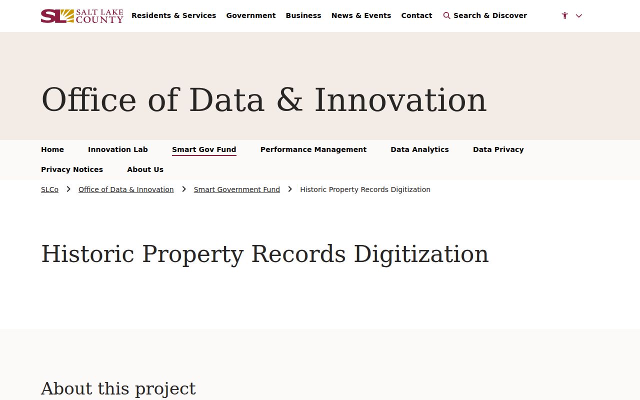 Salt Lake City previous residents historic property digitization
