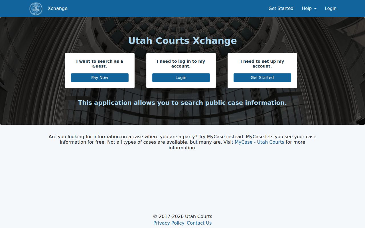 Salt Lake City resident lookup Utah Courts XChange