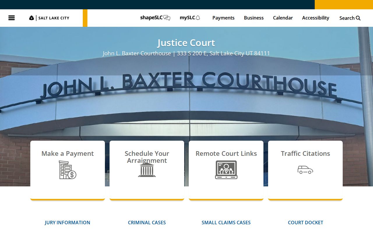 Salt Lake City resident lookup local court calendar