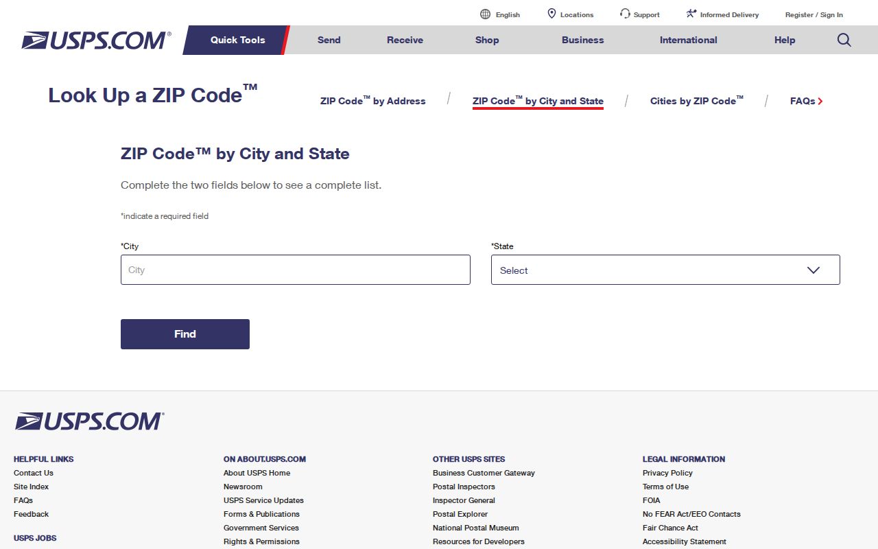 Salt Lake City ZIP code directory USPS lookup